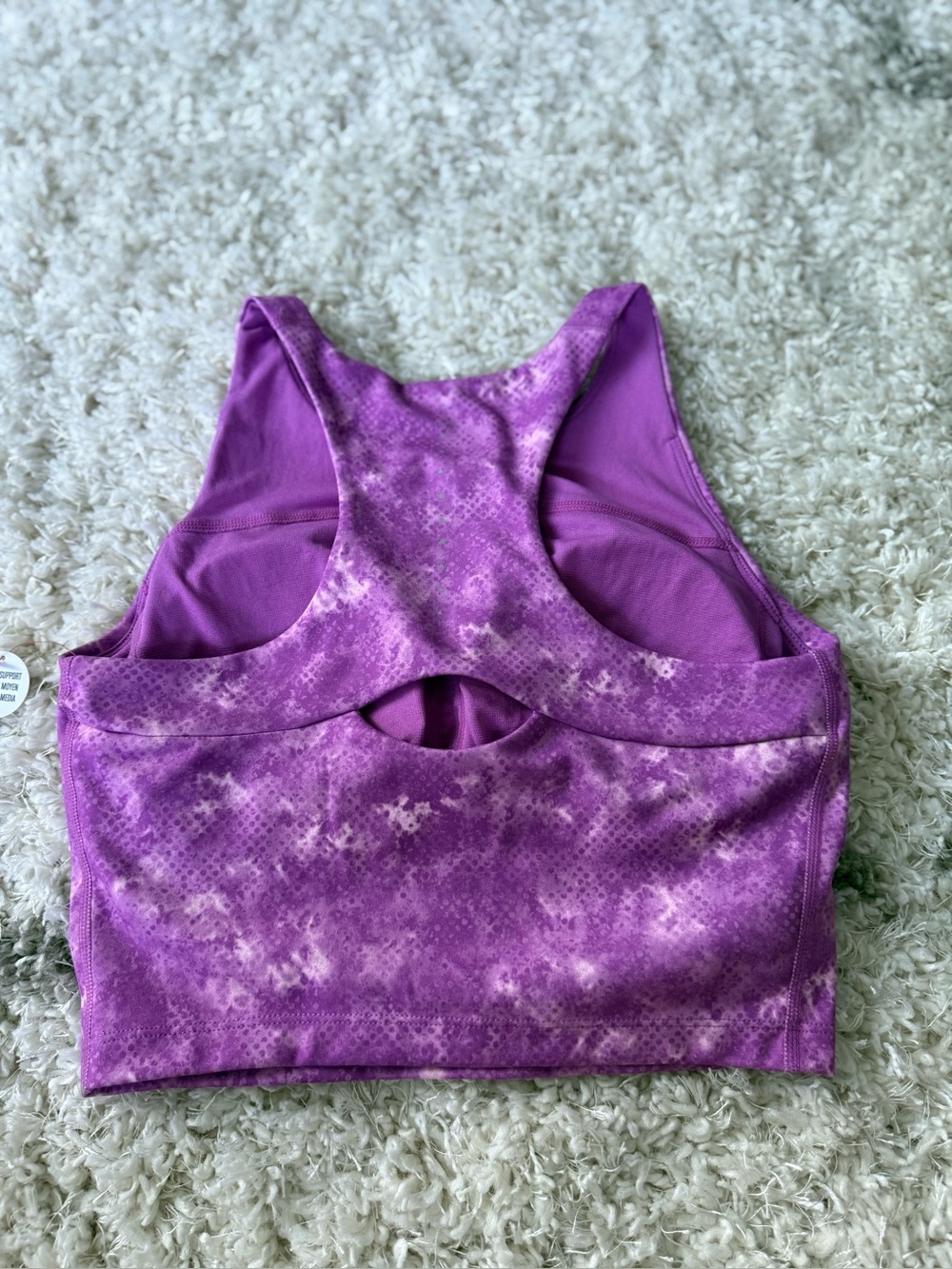 Reebok Medium Support Padded Sports Bra Tank Crop Top Size Small NWT Purple - Picture 6 of 7